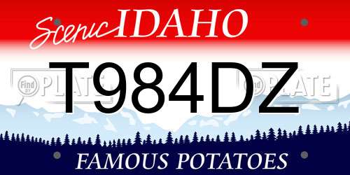 T984DZ Idaho License Plate