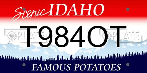 T984OT Idaho License Plate
