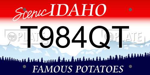 T984QT Idaho License Plate
