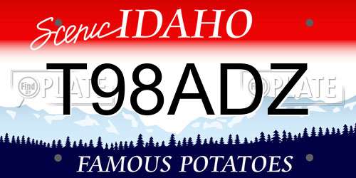 T98ADZ Idaho License Plate