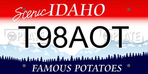 T98AOT Idaho License Plate
