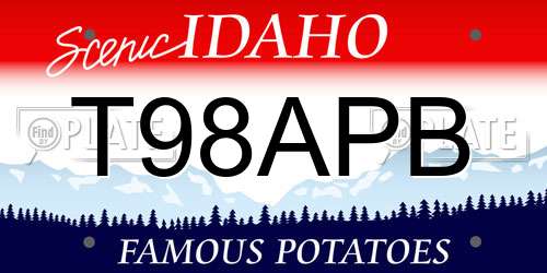 T98APB Idaho License Plate