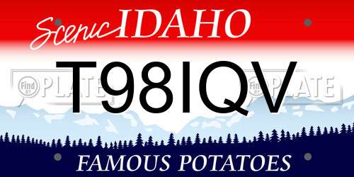 T98IQV Idaho License Plate