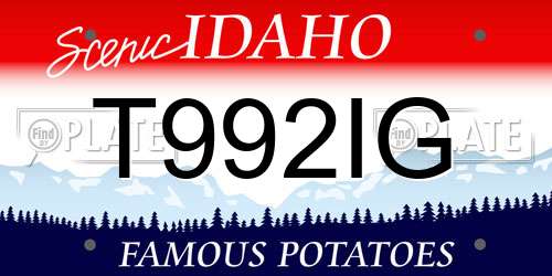 T992IG Idaho License Plate