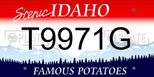 T9971G Idaho License Plate