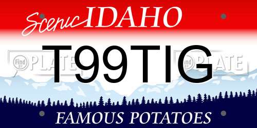 T99TIG Idaho License Plate