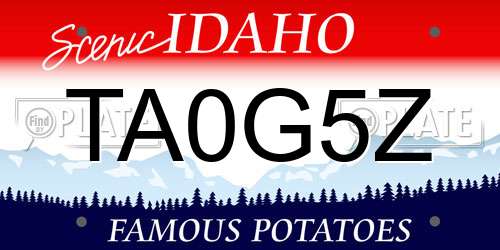 TA0G5Z Idaho License Plate