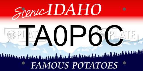 TA0P6C Idaho License Plate