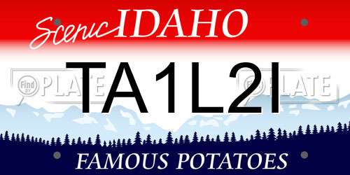 TA1L2I Idaho License Plate