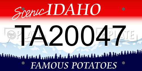 TA20047 Idaho License Plate