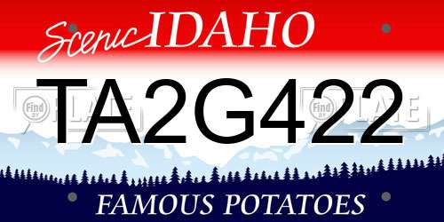 TA2G422 Idaho License Plate