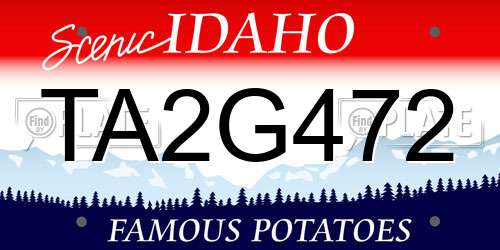 TA2G472 Idaho License Plate