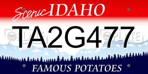 TA2G477 Idaho License Plate
