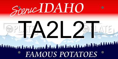 TA2L2T Idaho License Plate