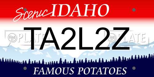 TA2L2Z Idaho License Plate