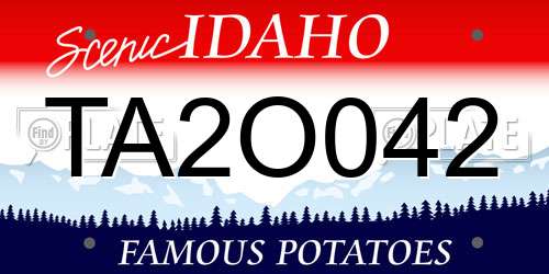 TA2O042 Idaho License Plate