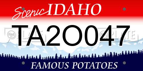 TA2O047 Idaho License Plate