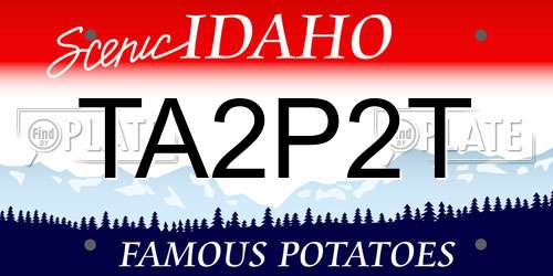 TA2P2T Idaho License Plate