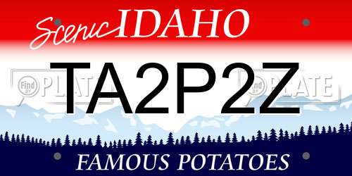 TA2P2Z Idaho License Plate
