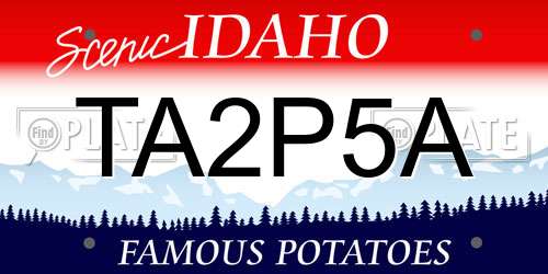 TA2P5A Idaho License Plate