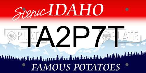 TA2P7T Idaho License Plate