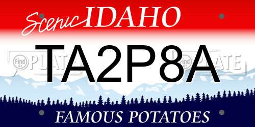 TA2P8A Idaho License Plate