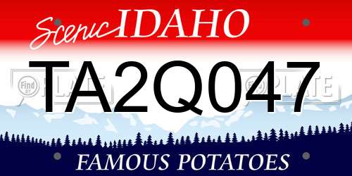 TA2Q047 Idaho License Plate
