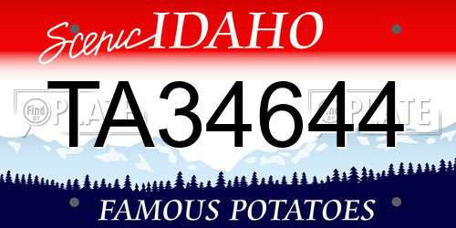 TA34644 Idaho License Plate