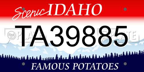 TA39885 Idaho License Plate