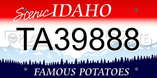 TA39888 Idaho License Plate