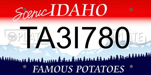 TA3I780 Idaho License Plate