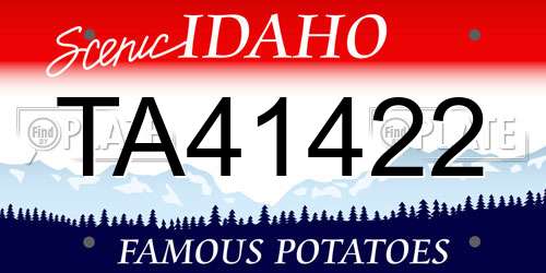 TA41422 Idaho License Plate