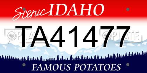 TA41477 Idaho License Plate