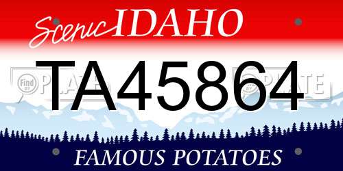 TA45864 Idaho License Plate