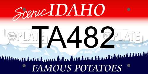 TA482 Idaho License Plate
