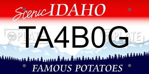 TA4B0G Idaho License Plate