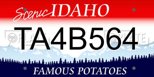 TA4B564 Idaho License Plate
