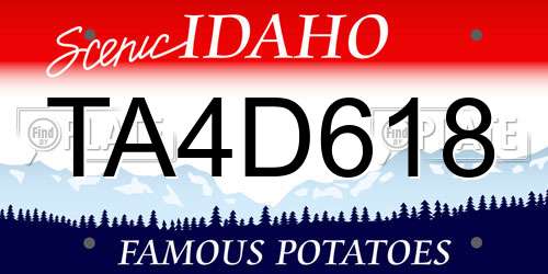 TA4D618 Idaho License Plate