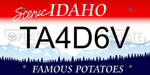 TA4D6V Idaho License Plate