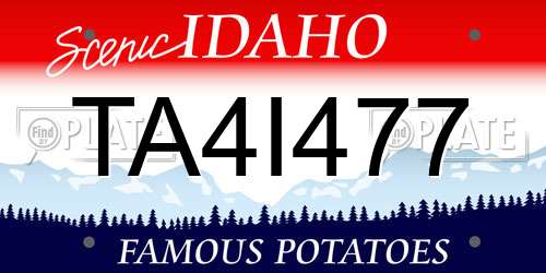 TA4I477 Idaho License Plate