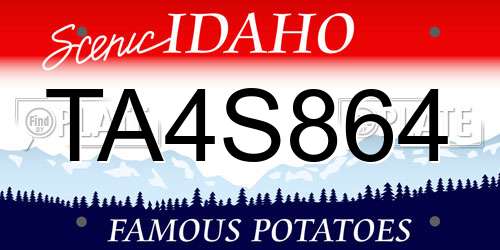 TA4S864 Idaho License Plate