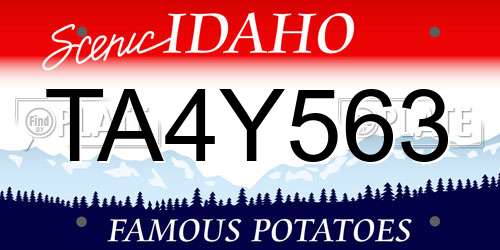 TA4Y563 Idaho License Plate