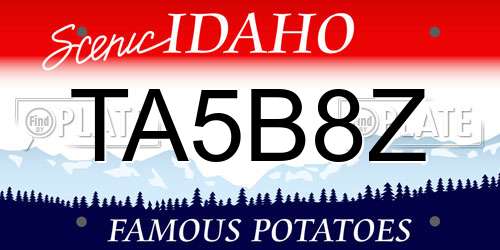 TA5B8Z Idaho License Plate
