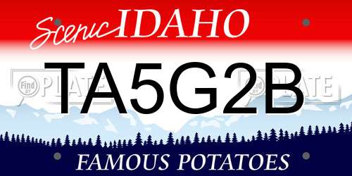 TA5G2B Idaho License Plate