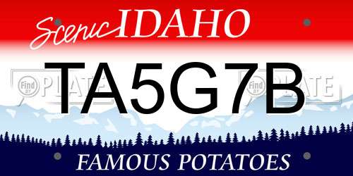 TA5G7B Idaho License Plate