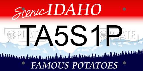 TA5S1P Idaho License Plate