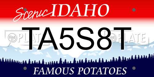 TA5S8T Idaho License Plate