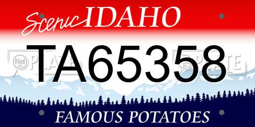 TA65358 Idaho License Plate