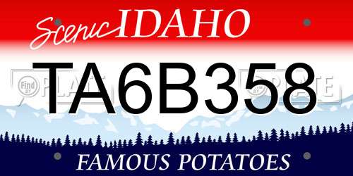 TA6B358 Idaho License Plate