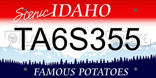 TA6S355 Idaho License Plate